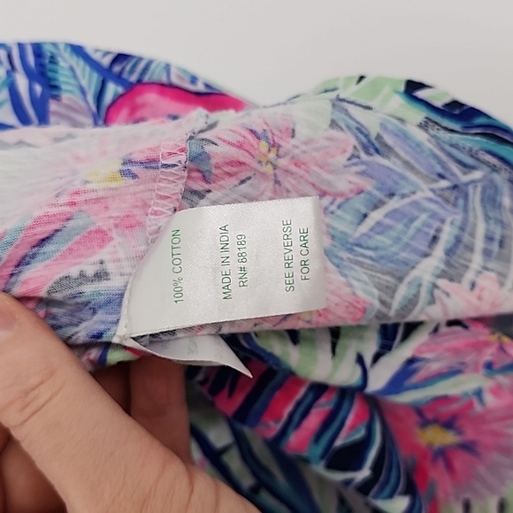 Lilly Pulitzer Essie Bennet Blue Let's Mango top - Picture 4 of 5